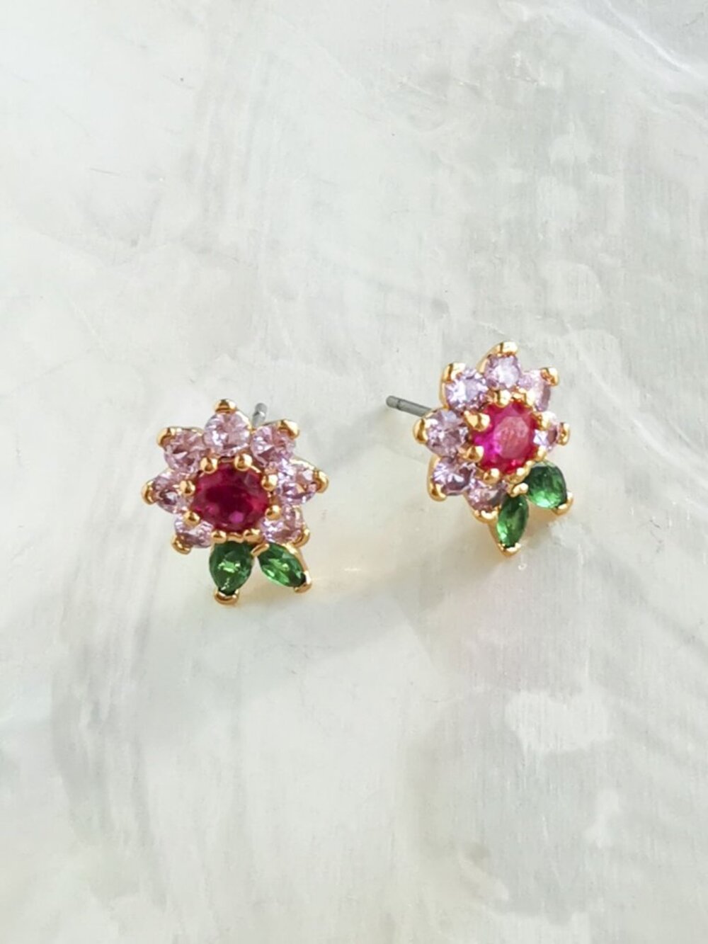 Kate Spade • new bloom flower Gold Multi Color Stud Earrings - Picture 3 of 4